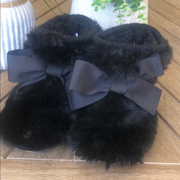 (Sold) Kate Spade Fabian Furry Slipper Bootie Blac - Picture 2 of 7